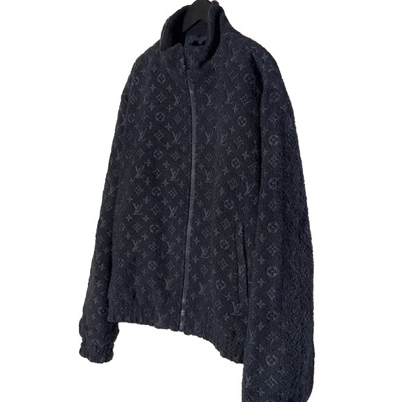 Louis Vuitton Navy Blue Monogram Bouclette Zipped Blouson Jacket - Picture 2 of 13